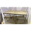 Image 4 : METAL FRAMED WOOD TOP TABLE