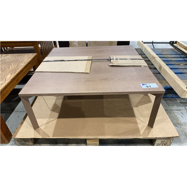 BROWN MODERN SQUARE COFFEE TABLE