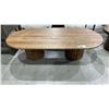 Image 1 : BROWN LIGHT WOOD OVAL COFFEE TABLE