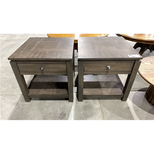PAIR OF MODERN SINGLE DRAWER NIGHTSTAND SIDE TABLES