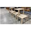 Image 2 : GROUP OF 6 LIGHT WOOD SQUARE SIDE TABLES