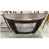 Image 1 : 2 TIER WOOD D SHAPED TABLE