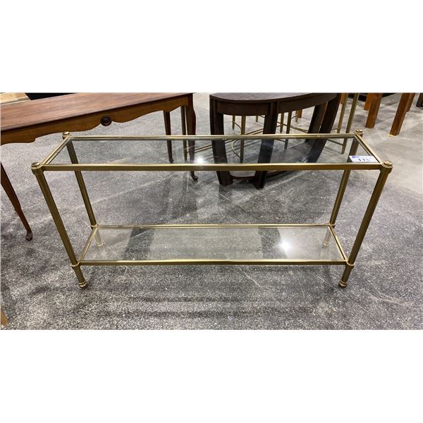 2 TIER GLASS SHELF HALL TABLE