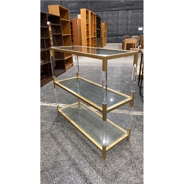 3 TIER GLASS SHELF HALL TABLE
