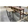 Image 4 : WOOD 2 TIER HALL TABLE WITH WOOD TOP METAL BASE HALL TABLE