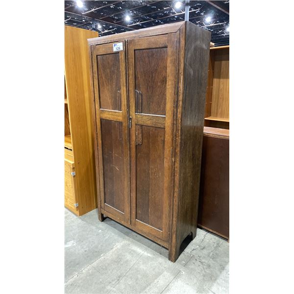 2 DOOR ARMOIRE WITH STORAGE CUBBIES