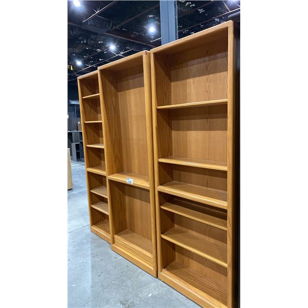 3 MATCHING WOOD BOOKSHELVES