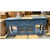 Image 3 : 3 DRAWER, 2 DOOR PAINTED WOOD HUTCH