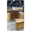 Image 2 : 3 DRAWER ANTIQUE NIGHTSTAND AND ANTIQUE WARDROBE DRESSER