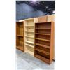 Image 1 : 2 TEAK BOOKSHELVES & 1 CONTEMPORARY SOLID WOOD BOOKSHELF