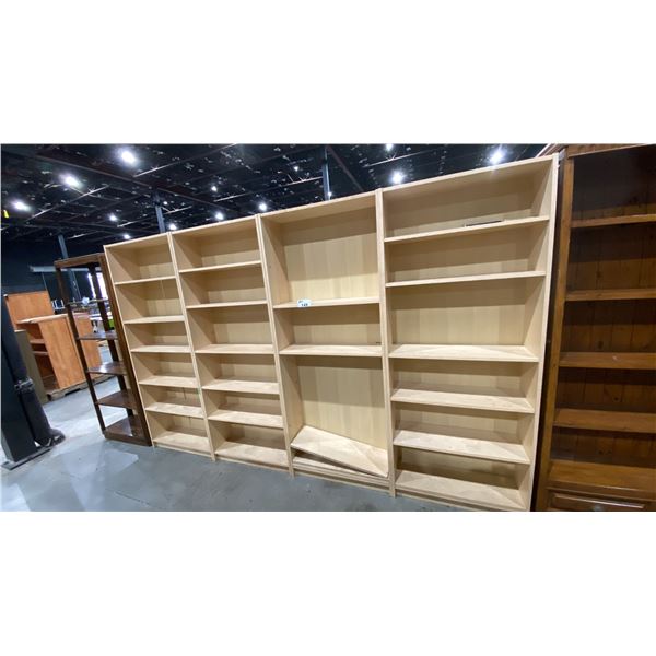 4 MATCHING WOOD BOOKSHELVES