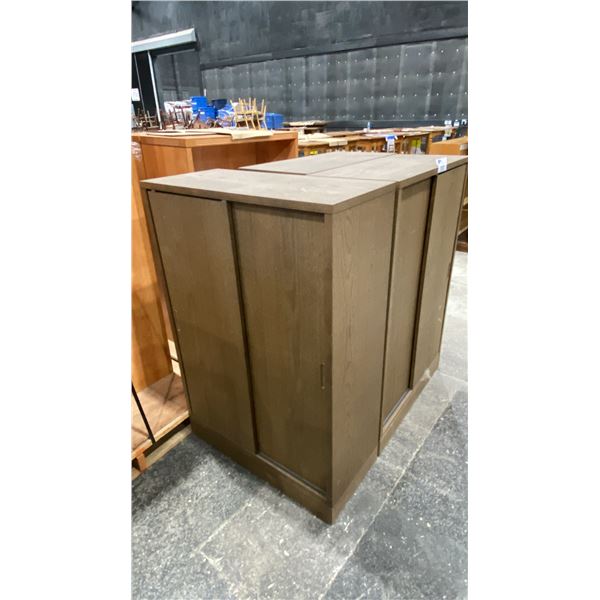 3 MATCHING SLIDING DOOR STORAGE SHELVES