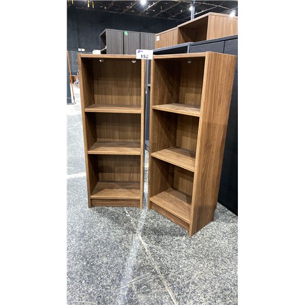 PAIR OF MATCHING WOOD BOOKSHELVES