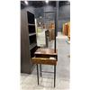 Image 5 : INDUSTRIAL LOOK VANITY, WOOD COAT HOOK WITH MIRROR AND 2 WOODEN ORGANIZERS
