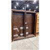 Image 2 : 2 PC DARK WOOD MOBILE BOOKSHELVES