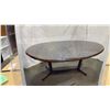 Image 1 : DARK WOOD OVAL DINING TABLE