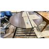 Image 1 : BROWN WOOD TOP MODERN DINING TABLE WITH METAL BASE