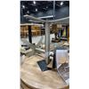 Image 2 : PAIR OF ROUND LIGHT WOOD TOP BISTRO TABLES WITH METAL BASES