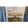 Image 1 : PAIR OF MODERN DARK WOOD TOP ROUND DINING TABLES WITH METAL BASES