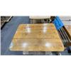 Image 3 : RUSTIC LIGHT WOOD DINING TABLE WITH CUTLERY DRAWER