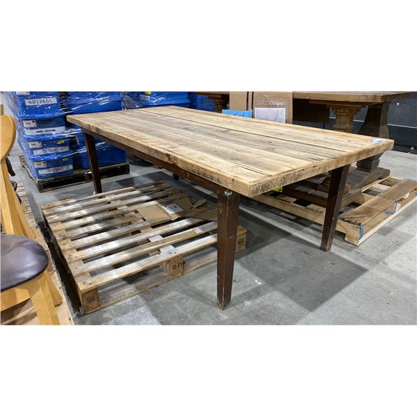LIGHT WOOD TOP FARMHOUSE DINING TABLE