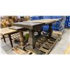 Image 2 : 2 LONG WOODEN PLANK TABLES- COUNTER HEIGHT DINING TABLE AND HALL TABLE