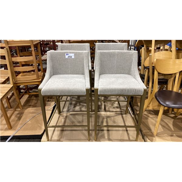 SET OF 4 GREY BAR CHAIRS