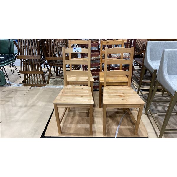 4 WOOD DINING CHAIRS