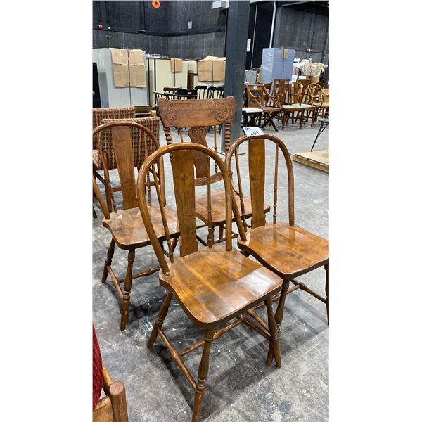 GROUP OF 4 WOOD DINING CHAIRS