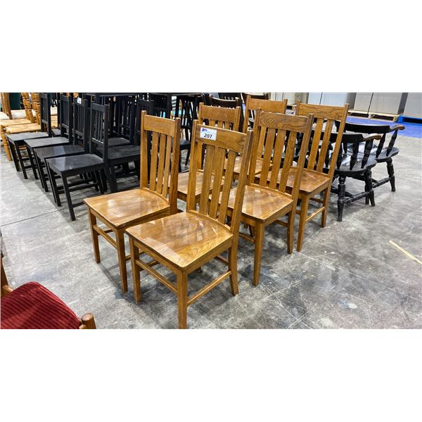GROUP OF 6 WOOD DINING CHAIRS