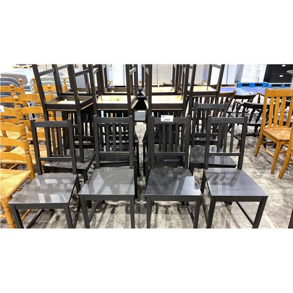 GROUP OF APPROX 19 BLACK WOOD DINING CHAIRS