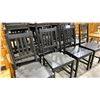 Image 5 : GROUP OF APPROX 19 BLACK WOOD DINING CHAIRS