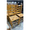 Image 3 : GROUP OF 6 WOVEN SEAT DINING CHAIRS