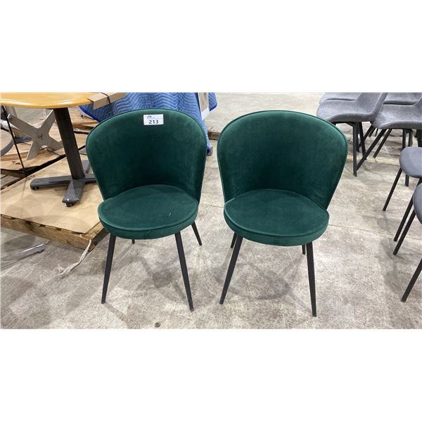 PAIR OF FOREST GREEN ACCENT/CLIENT CHAIRS