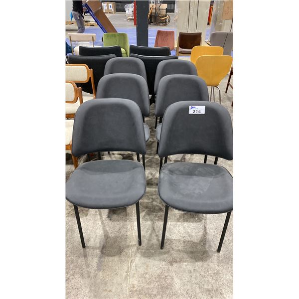 GROUP OF 6 BLACK PADDED CLIENT CHAIRS