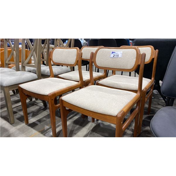 GROUP OF 4 MID CENTURY DANISH MODERN TEAK DINING CHAIRS