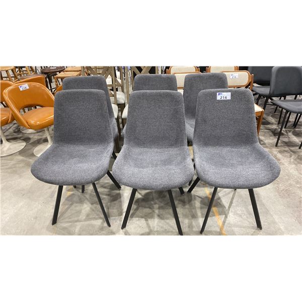 GROUP OF 6 GREY CLIENT CHAIRS
