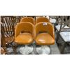 Image 1 : GROUP OF 4 MCM ORANGE TULIP METAL BASE SWIVEL DINING CHAIRS