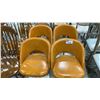 Image 3 : GROUP OF 4 MCM ORANGE TULIP METAL BASE SWIVEL DINING CHAIRS