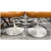 Image 5 : GROUP OF 4 MCM ORANGE TULIP METAL BASE SWIVEL DINING CHAIRS