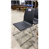 Image 2 : 3 BLACK LEATHER DINING/CLIENT CHAIRS