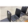 Image 3 : 3 BLACK LEATHER DINING/CLIENT CHAIRS