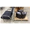 Image 1 : 3 ASSORTED OTTOMANS & METAL FRAMED LOVESEAT