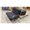 Image 4 : 3 ASSORTED OTTOMANS & METAL FRAMED LOVESEAT