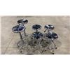 Image 1 : 6 METAL ADJUSTABLE ROLLING STOOLS