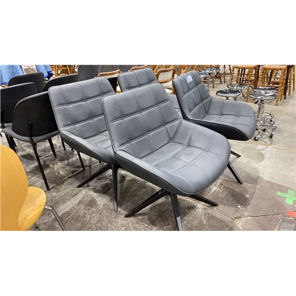GROUP OF 4 BLACK PADDED CLIENT CHAIRS