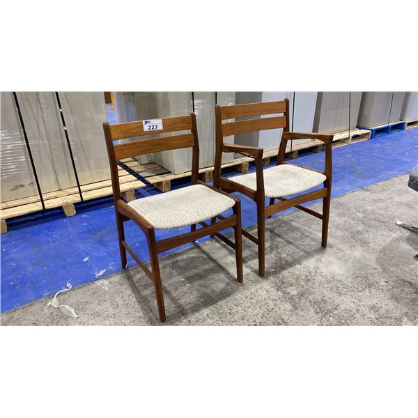 PAIR OF MID CENTURY DANISH MODERN TEAK DINING CHAIRS
