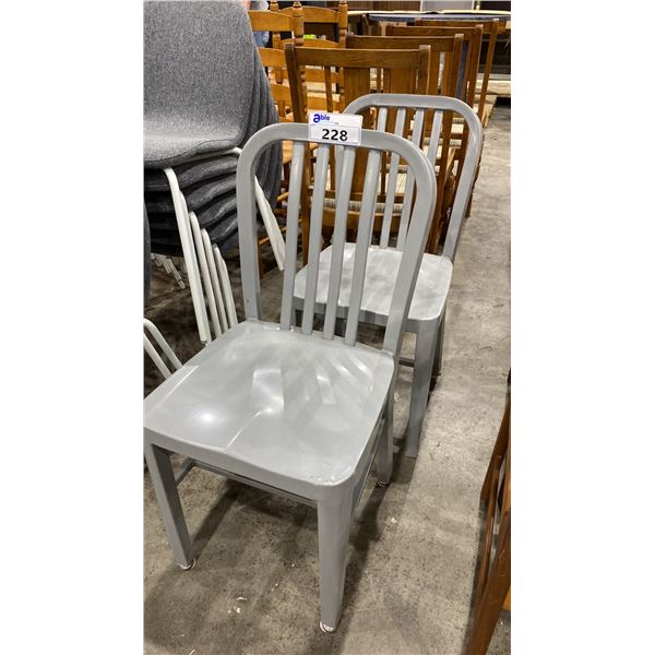 PAIR OF METAL CHAIRS