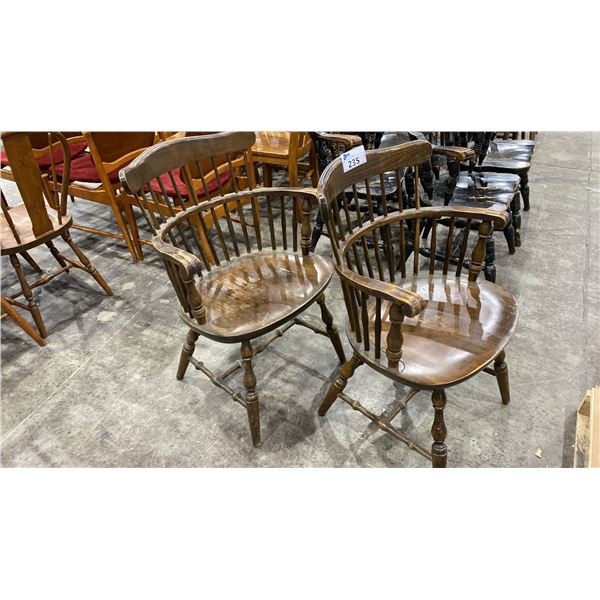 PAIR OF MATCHING WOOD ANTIQUE DINING CHAIRS