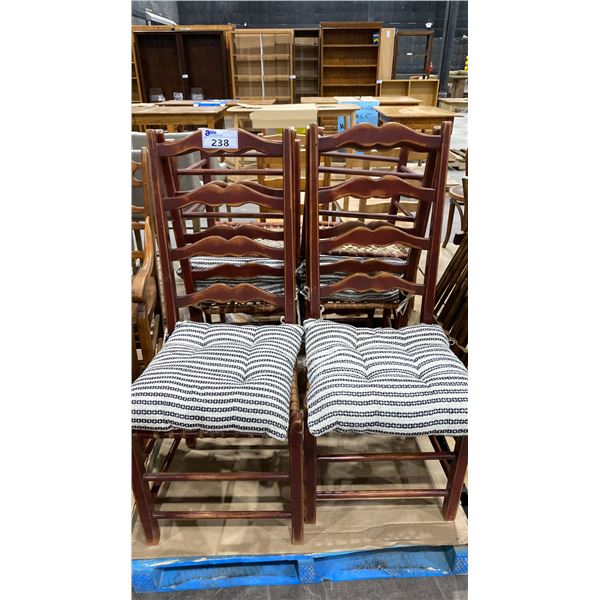 6 MATCHING WOOD DINING CHAIRS